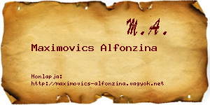 Maximovics Alfonzina névjegykártya